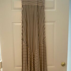NWT Anthropologie Maeve Black and White Striped Maxi Skirt, XS